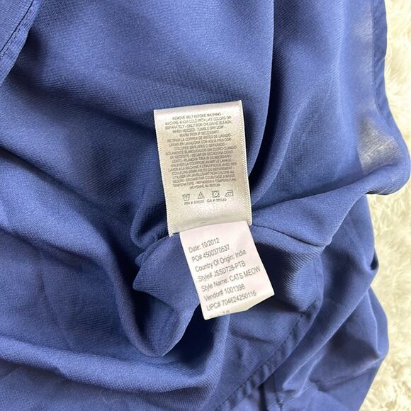 Jessica Simpson navy blue and floral collar a line dress, size 7 8 - Picture 9 of 9